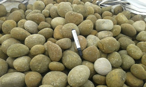 Kamenclub.ru: Песчаник ядра, фр. 100-300 мм  купить в Коломне песчаник бежевый серый рыжий речная галька 5 000 руб/т   фото КАМЕНЬ КЛУБ