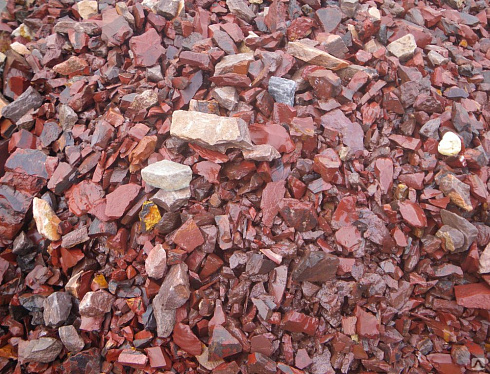 Kamenclub.ru: Щебень крошка красный (ЯШМА) фр. 5-10 мм.  купить в Коломне крошка каменная яшмы красный, бордовый, темно-красный декоративная крошка ландшафтная каменная яшмоидная 8500 руб/т   фото КАМЕНЬ КЛУБ