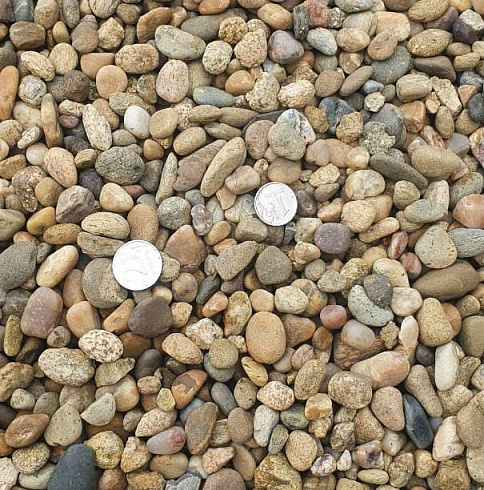 Kamenclub.ru: Галька окат (серо-желтая) фр.10-20 мм. купить  в Коломне галька серо-желтая, рыжая, серый речная окатанная округлая галька 5000 руб/т   фото КАМЕНЬ КЛУБ
