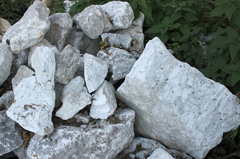 Kamenclub.ru: Мраморизированный известняк фр. 100-500 мм.  купить в Коломне известняк серый белый темно-серый сероватый валун природного образования окатанный 10500 руб/т   фото КАМЕНЬ КЛУБ