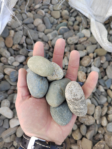 Kamenclub.ru: Галька речная окат (пестрая) фр. 20-40 мм. купить  в Коломне галька речная пестрая, серая, серые оттенки галька речная окатанная округлая 5000 руб/т   фото КАМЕНЬ КЛУБ