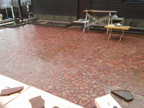 Kamenclub.ru: Песчаник брусчатка (Готика) art PSK-L-01  купить в Коломне    2600 руб/кв.м    фото КАМЕНЬ КЛУБ